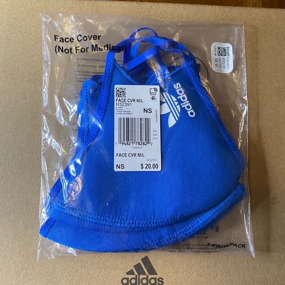 Adidas Unisex Face Mask Size Medium/Large 3 Pack - Picture 2 of 4